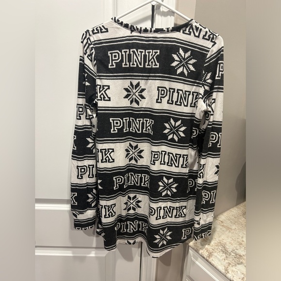 VS PINK Holiday Sleep Dress Shirt Fair Isle Large - Picture 4 of 10
